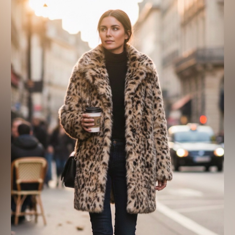 J. Crew Animal Print Teddy Jacket